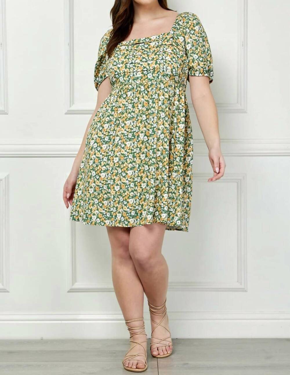 NEW WINSLOW COLLECTION floral dream baby doll dress in green multi